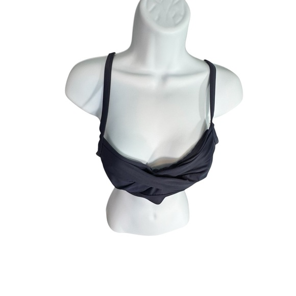 Athleta Navy Blue Bikini Swim Top 34 B/C Twist Front Adjustable Straps Bra Lined - Picture 2 of 11